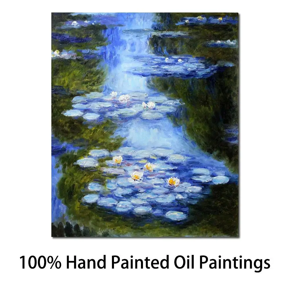 

Canvas Paintings Water Lilies (Blue Green) Claude Monet Art Reproduction High Quality Hand Painted