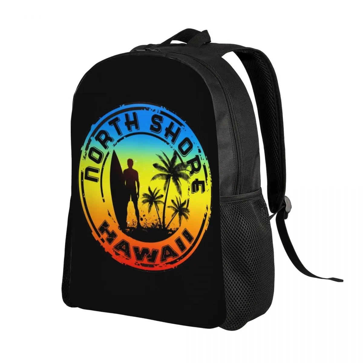 Summer Surfing North Shore Travel Backpack Men Women School Laptop Bookbag Beach Waves Surfer College Student Daypack Bags