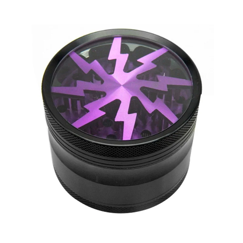 63mm 4 layers tobacco herbal grinder 5 colors crusher metal aluminum alloy cutter mill lighting for spice Smoking