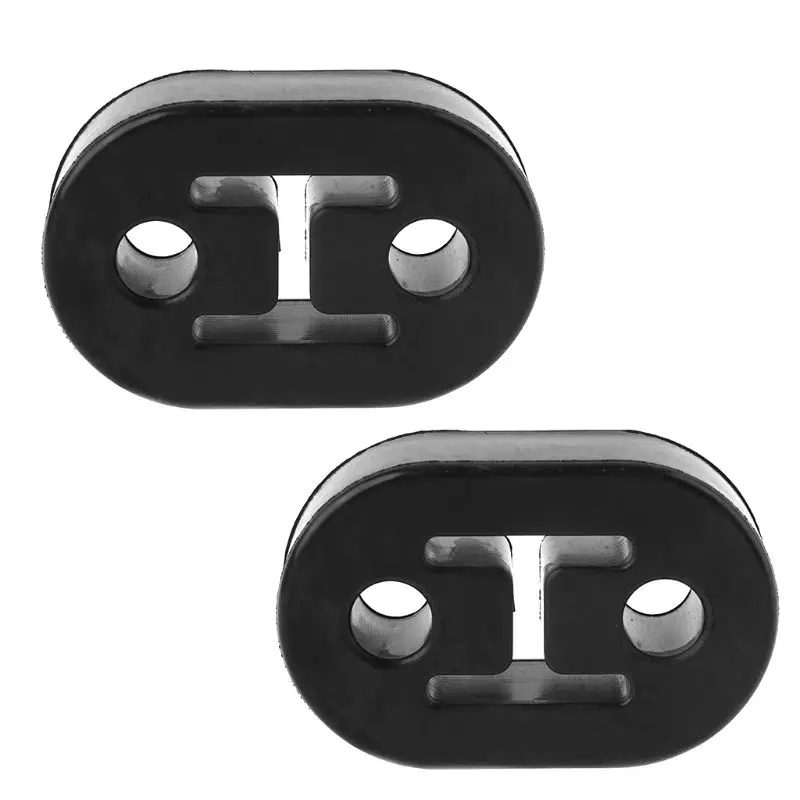 2Pcs Universal Car 11.5mm Rubber Exhaust Insulated Hanger Pipe Tail Mount Mounting Bracket Hanger Two Holes Muffler Lugs