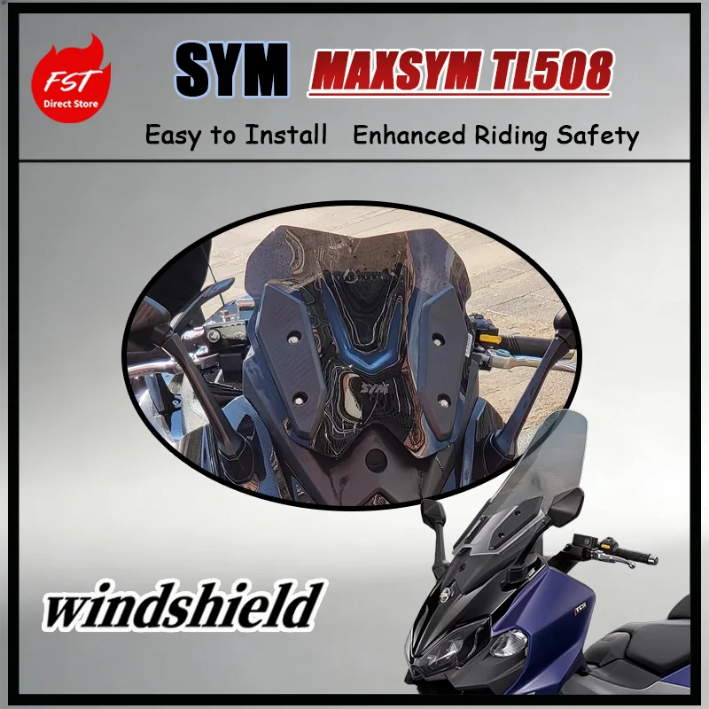 

FOR SYM MAXSYM TL508 Heightened Wide Windshield UV And Impact Resistant for Enhanced Riding Experience Long Service Life