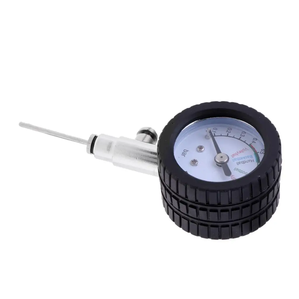 Metal Ball Pressure Gauge Sports Basketball Soccer Volleyball Football Black