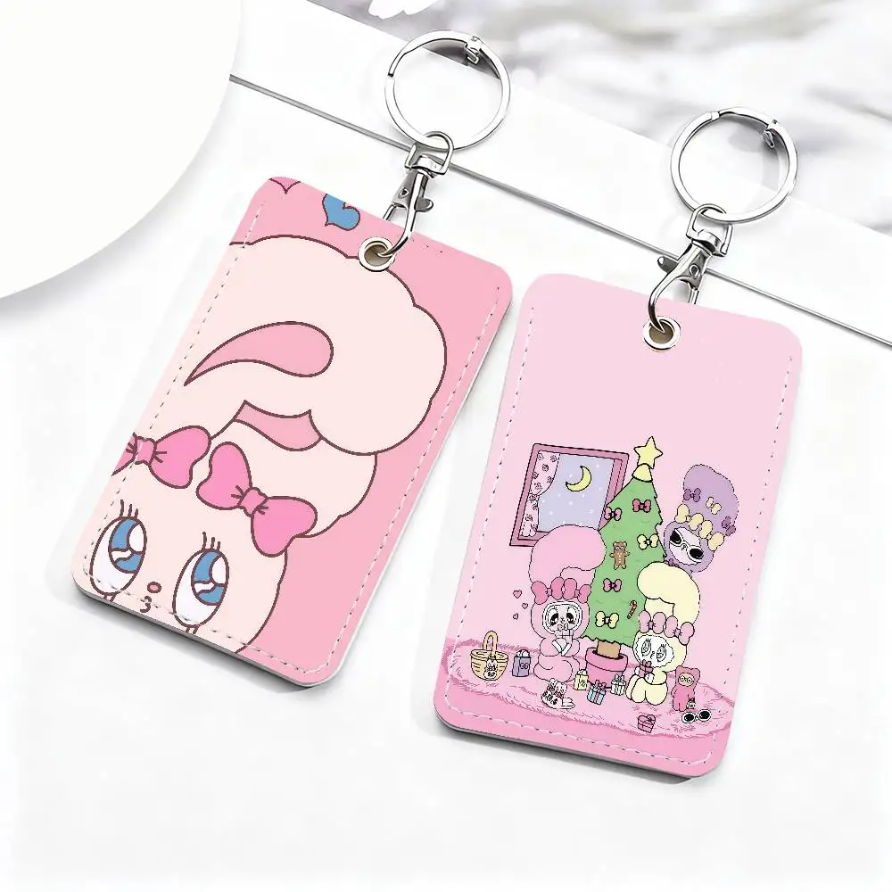 

Cute E-Esther B-Bunny Card Holder Suitable For Student Bus Subway Bank Gym and Keychain Loss Prevention