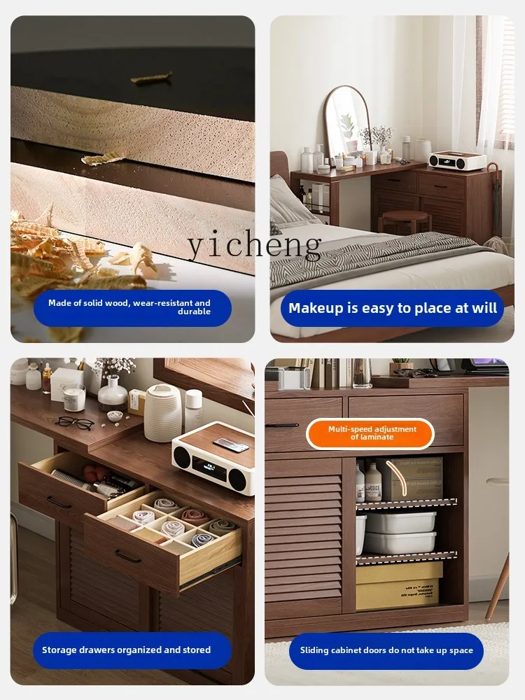 H3-20 solid wood computer desk bucket cabinet integrated household living room simple storage desk
