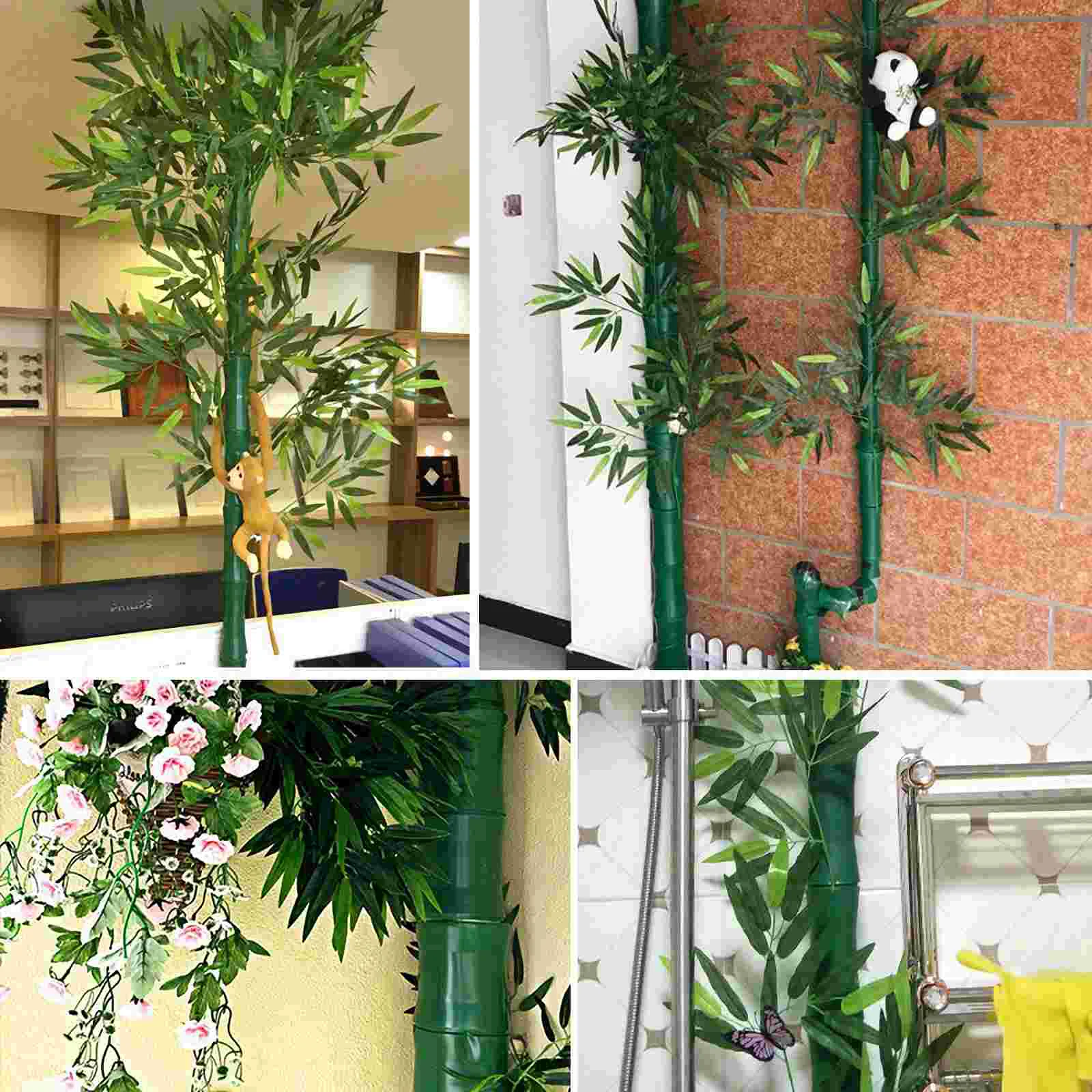 5 Pcs Simulated Bamboo Skin Artificial Plants Sewer Decorative Decorations Beautify Pipe DIY Cover Plastic Ornament