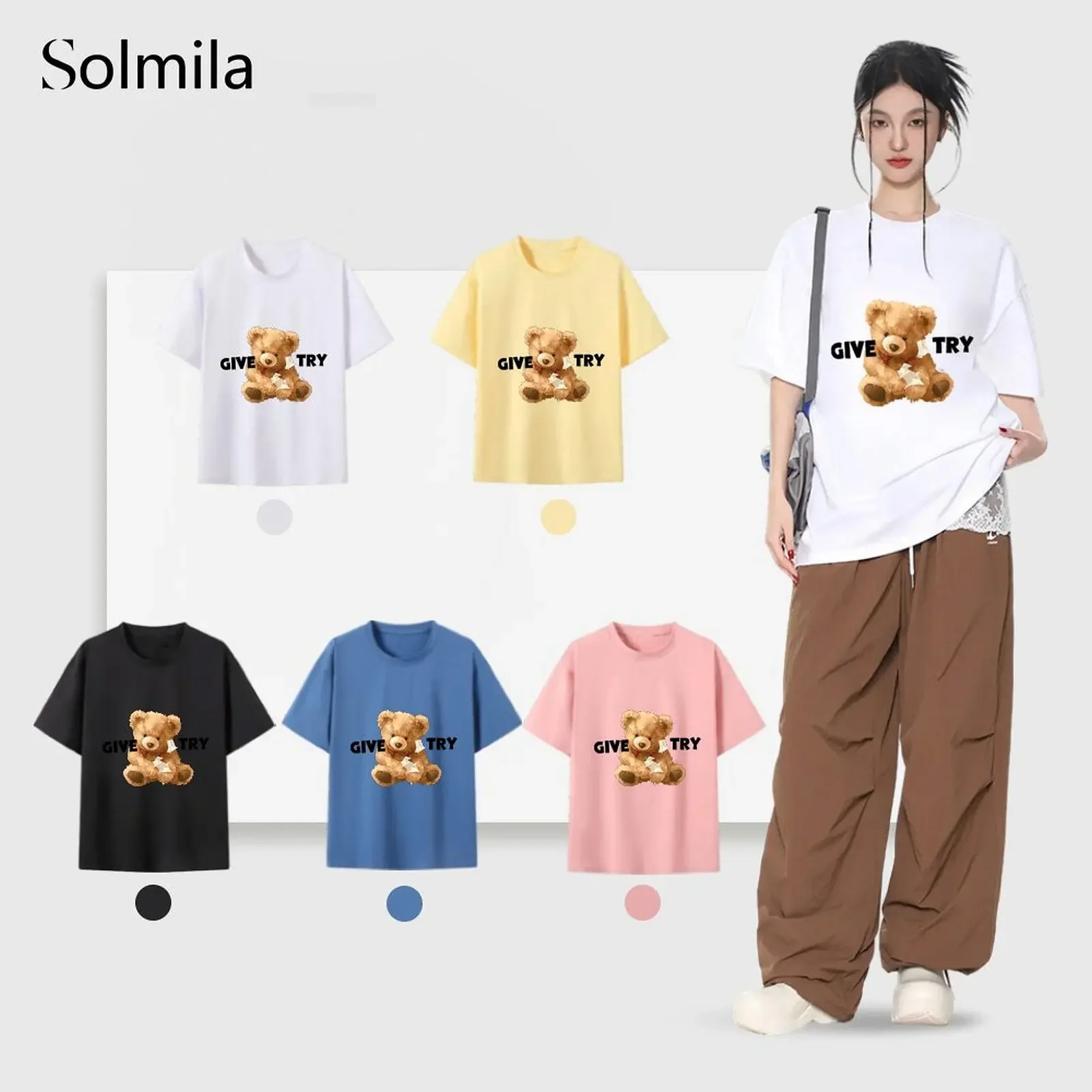 

Comfortable Short Sleeve Shirt T-shirts Casual Shirt Black Korean Style Various Colors Available Beautiful Shape