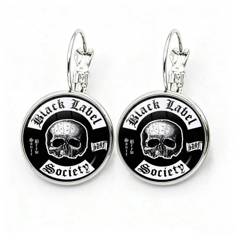 Hip-Hop Punk Glass Cabochon Skeleton Rock Roll French Hook Earrings Drop Earrings Jewelry Accessories Gifts