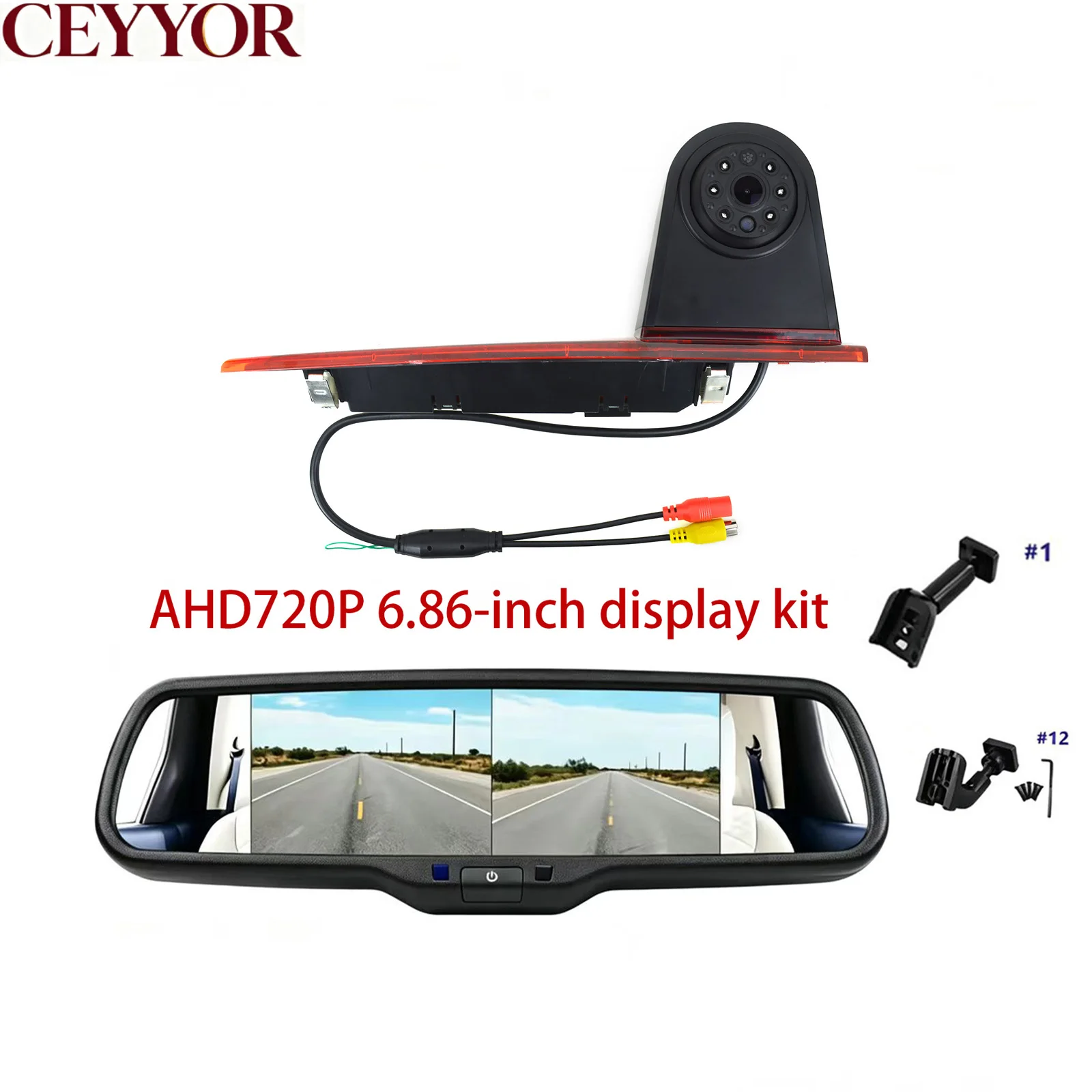 AHD720P Rear View Reverse Camera BackUp Parking Brake Light Camera For Ford Transit Custom 2012-2017 2018 2019