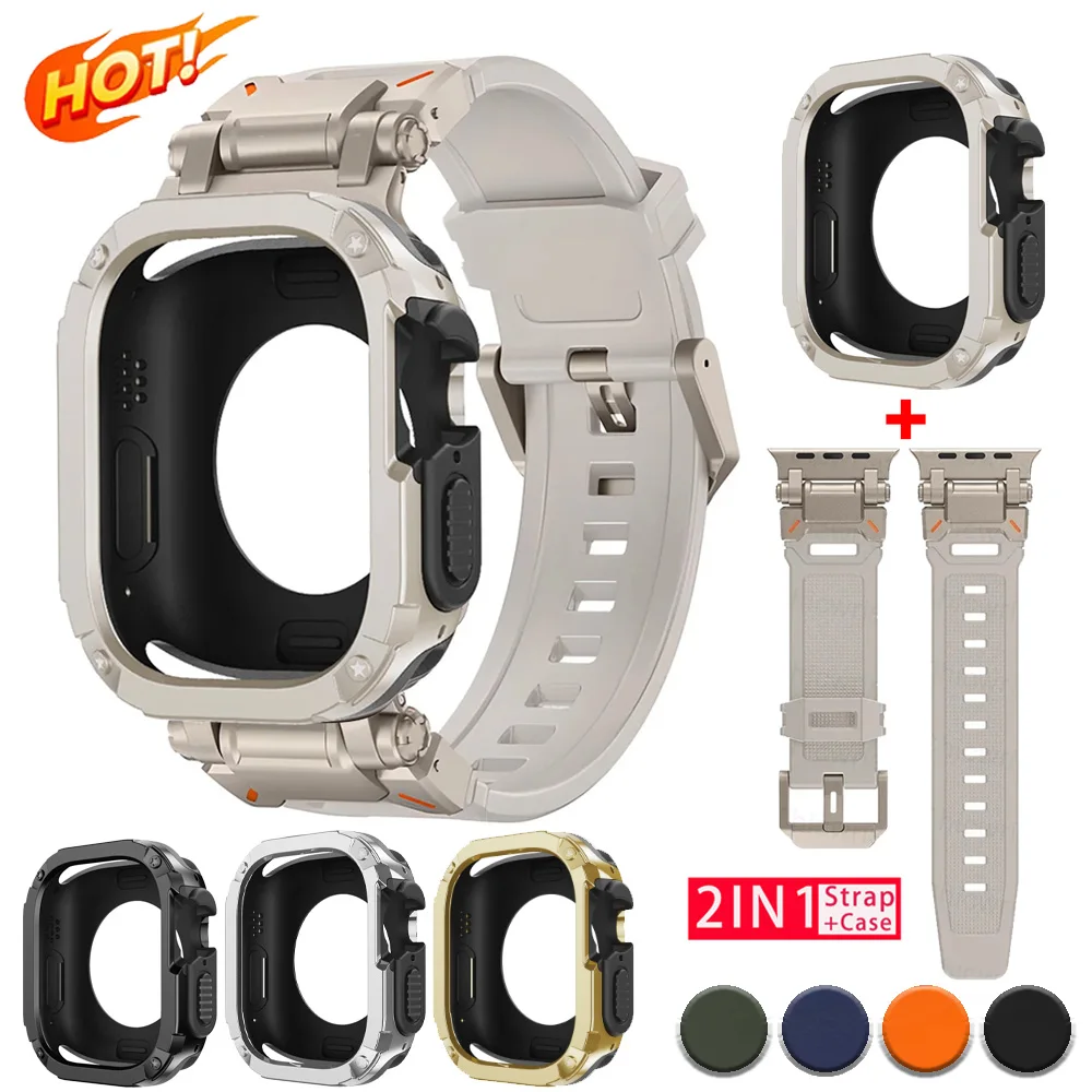 

Горячая новинка: силиконовый ремешок + чехол из ТПУ для Apple Watch Ultra 3 49 мм, 46, 44, 45 мм. Защитный чехол-браслет для IWatch Series 11, 10, 9, 8, 7, 6, SE.