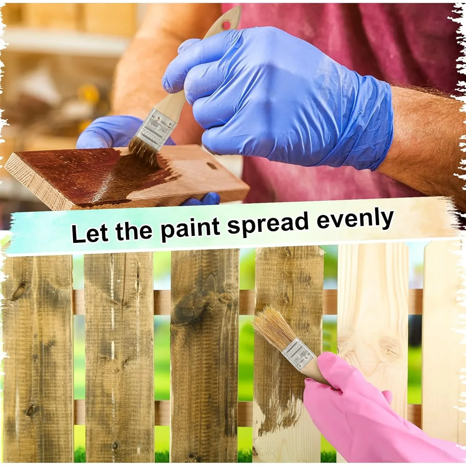 150 فرشاة طلاء تقشر 1 بوصة فرش طلاء متعددة الأغراض فرشاة منزلية كبيرة بمقبض خشبي