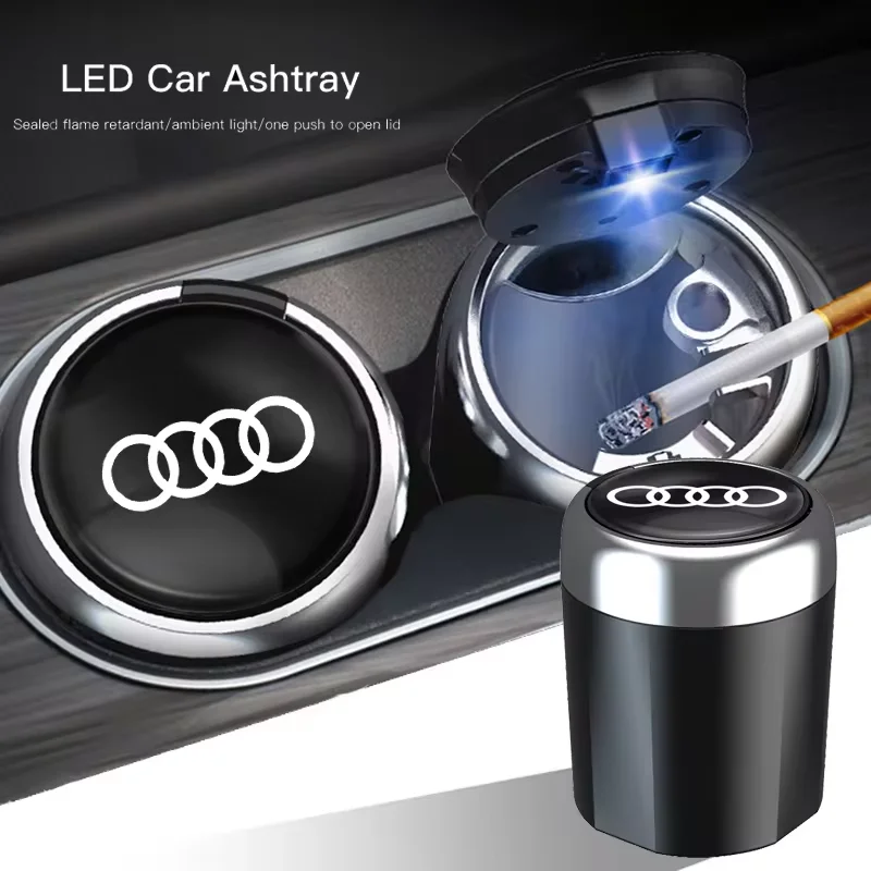 Portable car interior accessories LED ashtray General Motors ashtray For Audi A1 A2 A3 A4 A5 A6 A7 A8 Q1 Q2 Q3 Q4 Q5 Q6 Q7 Q8 TT