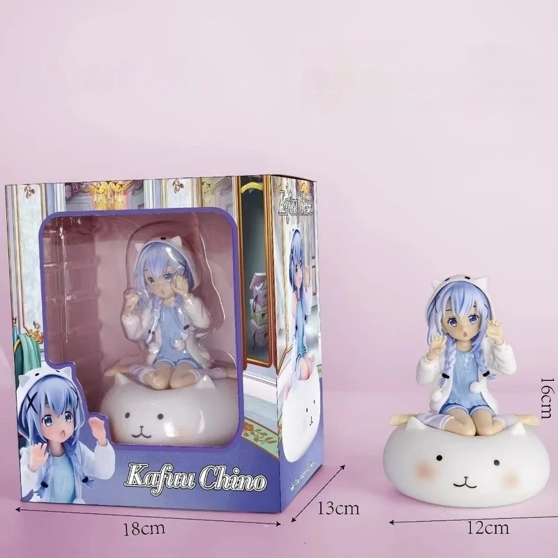 21cm Anime es el pedido un conejo Kafuu Chino Hoto Kokoa Anime modelo sentado pijama traje juguete regalo colección figura de acción