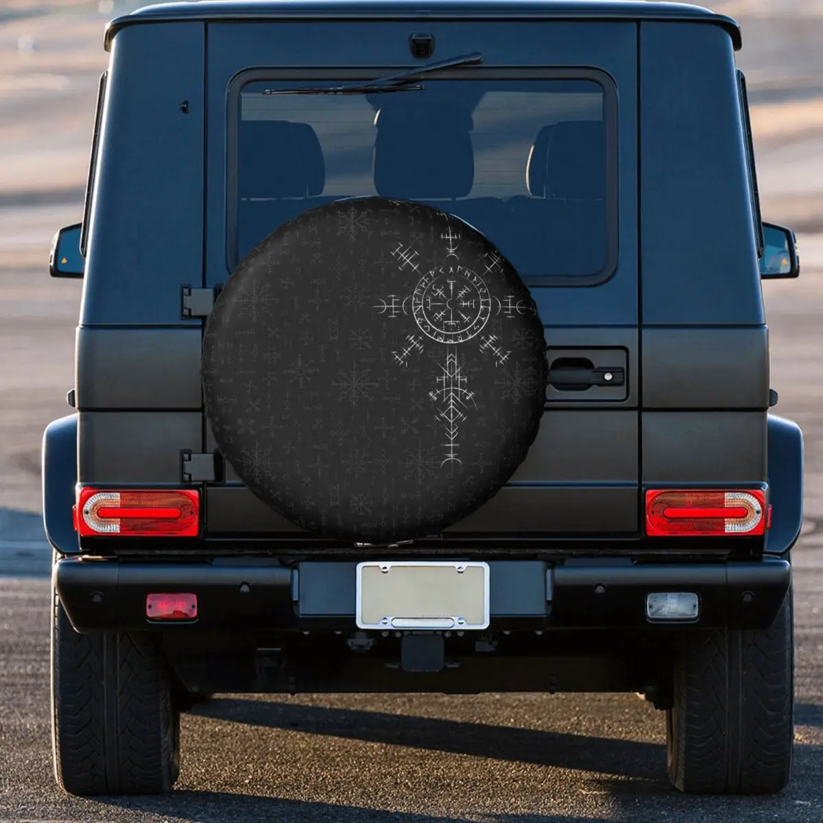 Custom Lucky Charm Viking Compass Vegvisir Spare Wheel Tire Cover Case for Jeep Vikings Valhalla Vehicle Accessories