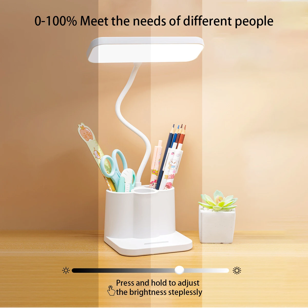 USB LED Table Lamp 3 Colors Eye Protection College Student Book Reading Lamp Night Light For Bedroom Bedside Learning Dormitory