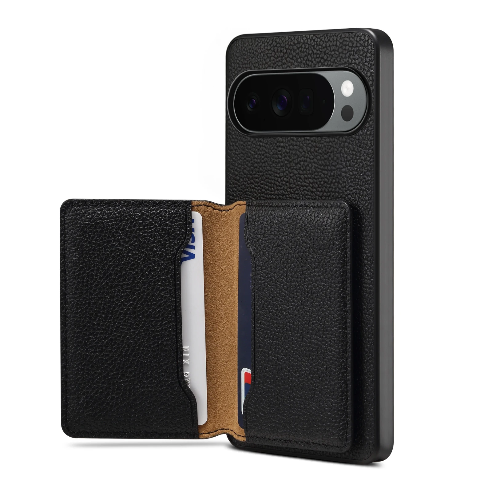 Magnetic Wireless Charging Phone Case Faux Leather Card Bag Wallet Stand Card Box Support for Google Pixel 10 Pro XL 9A 8 7 - view 4