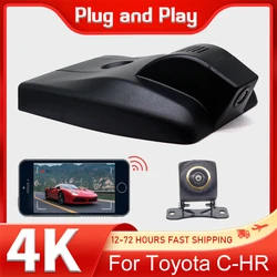 4K Car DVR WiFi Video Recorder Dash Cam Camera For Toyota C-HR CHR Hybrid 2025~2023 2022 2021 2020 2019 2018 2017 APP Control