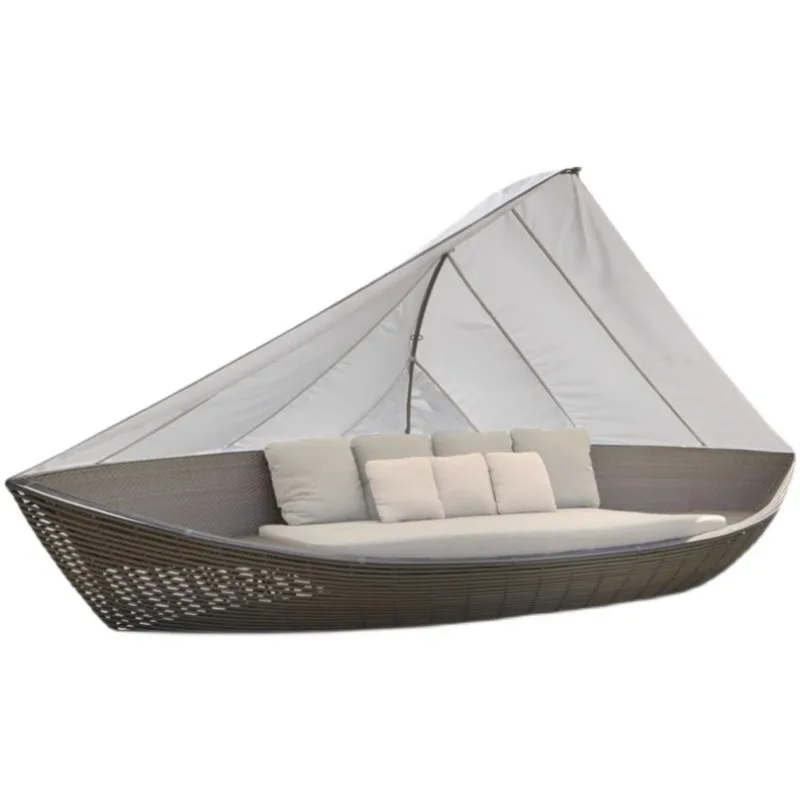 

Outdoor leisure sofa courtyard garden hotel furniture creative outdoor rattan sofa with awning