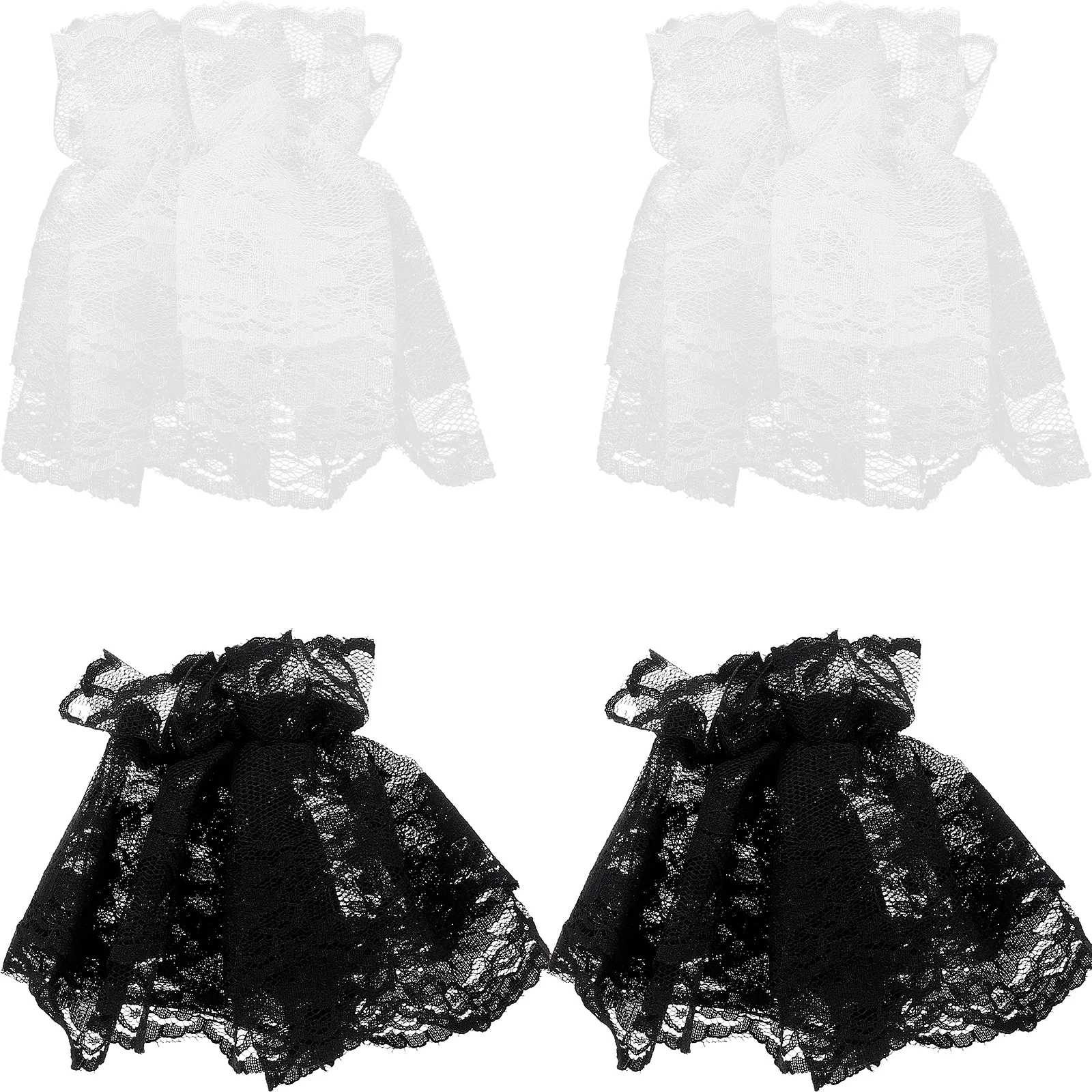 

2Pairs Lace Wrist Sleeves Women Short Gloves Elegant Hand Sleeves for Wedding Party Evening Dress Lolita Style Accessory