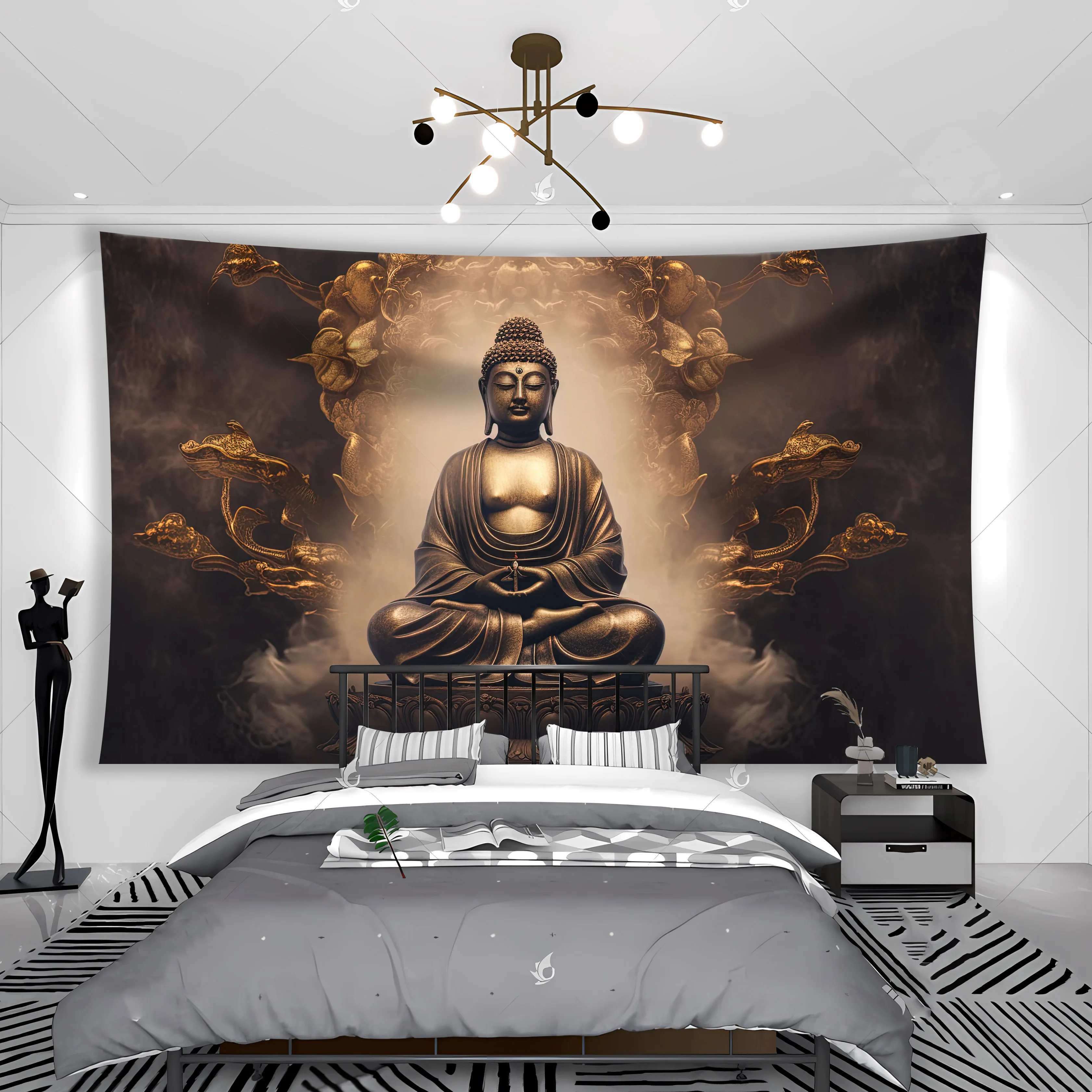 3D tapestries, Buddha wall carpets, dormitories, hippie psychedelic tree scenes, bohemian decorations