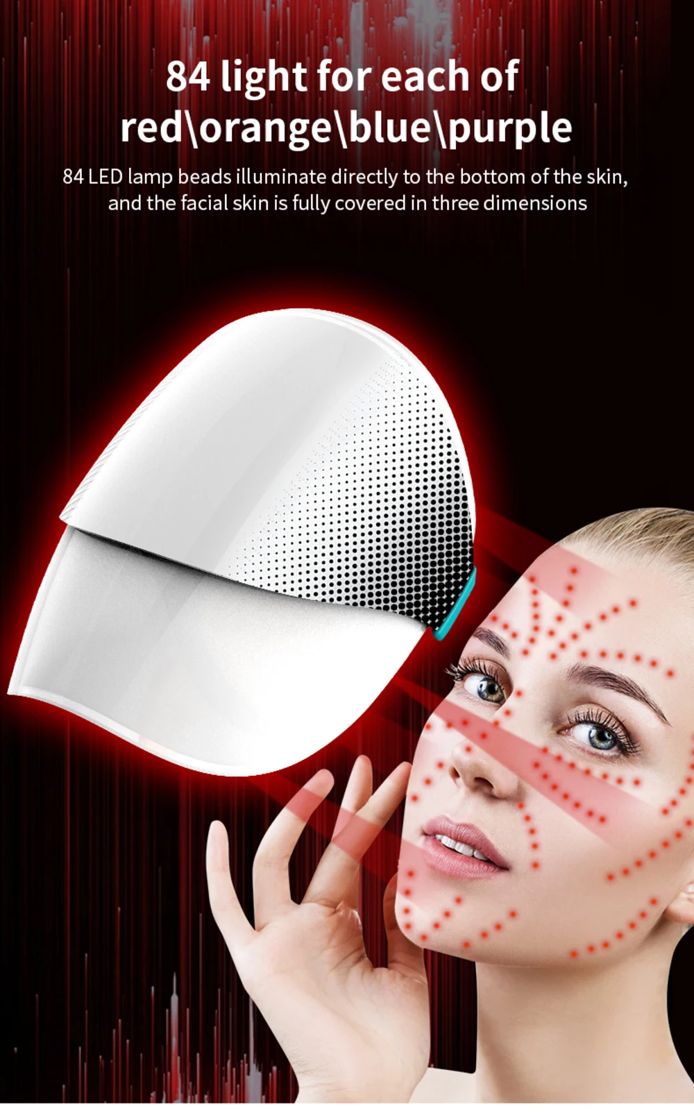 

Green Blue Orange Red Light Anti-Agin Skin Care LED Face Facial Wrinkle Remove Lifting Light Rejuvenator Mask