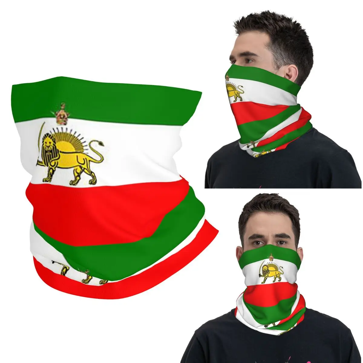 

Flag Of Iran Iranian Bandana Neck Gaiter Printed Wrap Scarf Warm Cycling Scarf Running For Men Women Adult Windproof