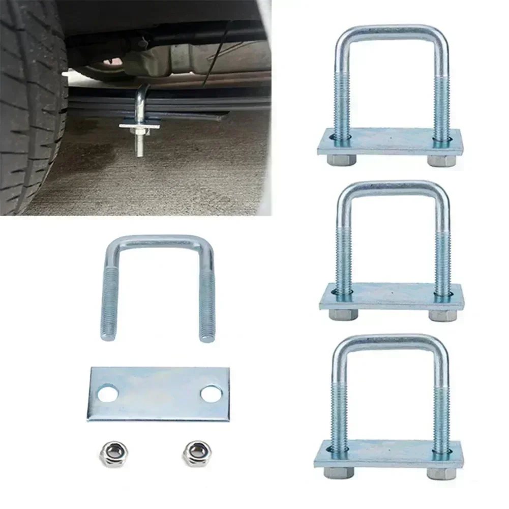 4-piece Leaf Spring Clamp Set, Stainless Steel Square Clamp, U-bolt, And Right-angle U-screw For Leaf Springs Up To 2.5 Inches