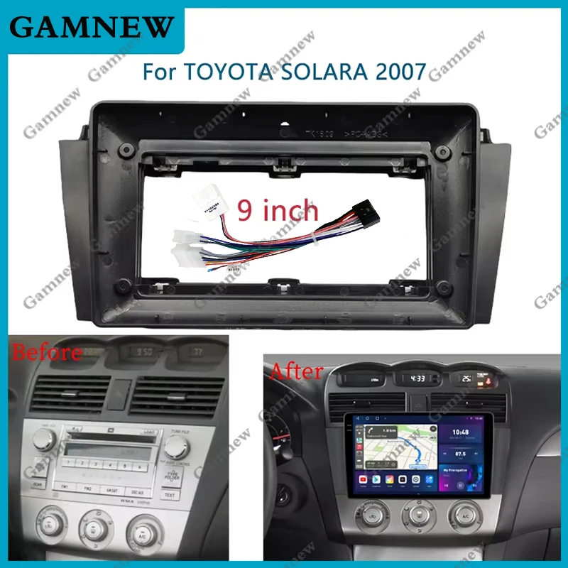 

9 Inch Car Fascia Frame Adaptor Android Audio Dash Trim Fitting Panel Kit For Toyota Solara 2007