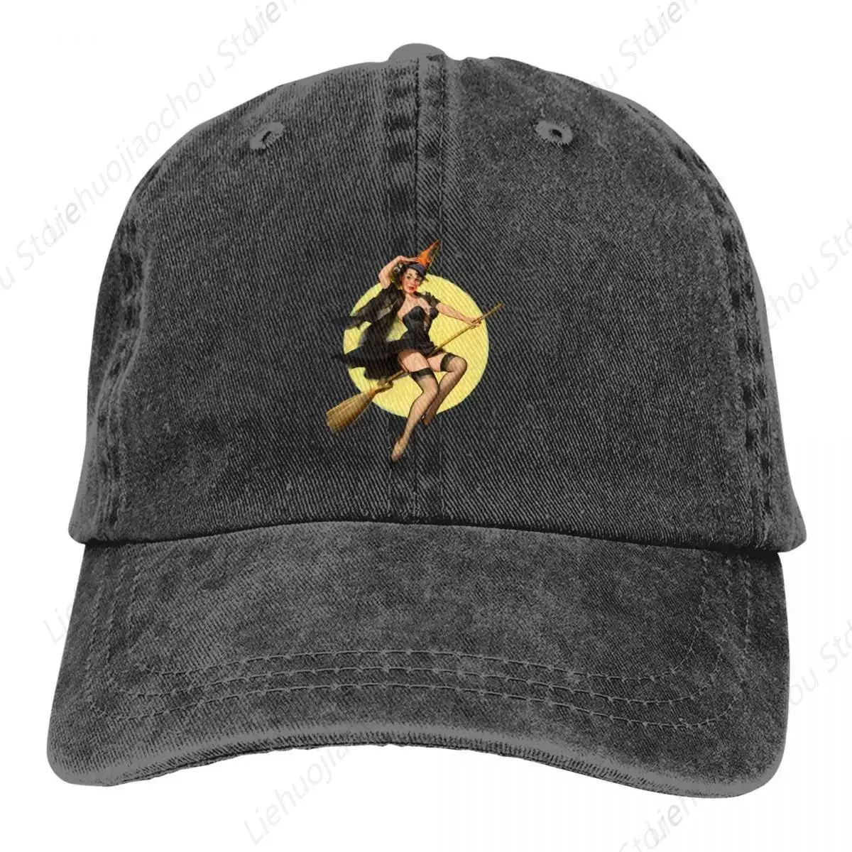 Witch Baseball Caps Peaked Cap Pin Up Girl Sun Shade Hats for Men