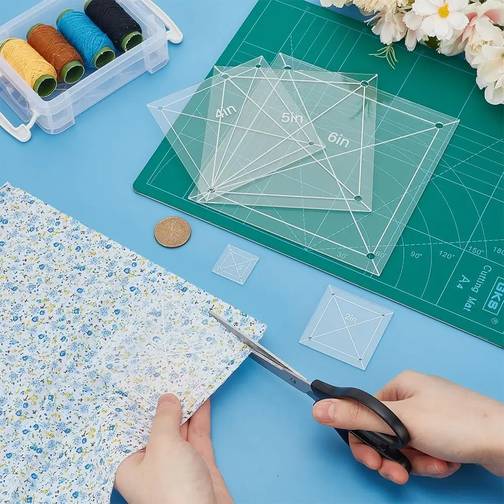 

Набор линеек для резки квадратной ткани, прочные направляющие для резки акриловой ткани для поделок своими руками