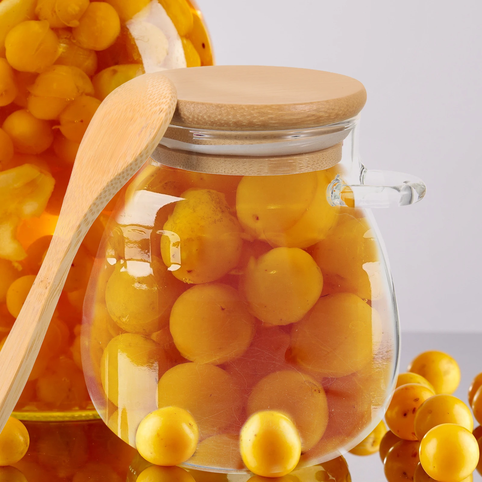 

Tea Food Containers Transparent Storage Jar Teapot Multi-function Canister Wood Delicate Kitchen