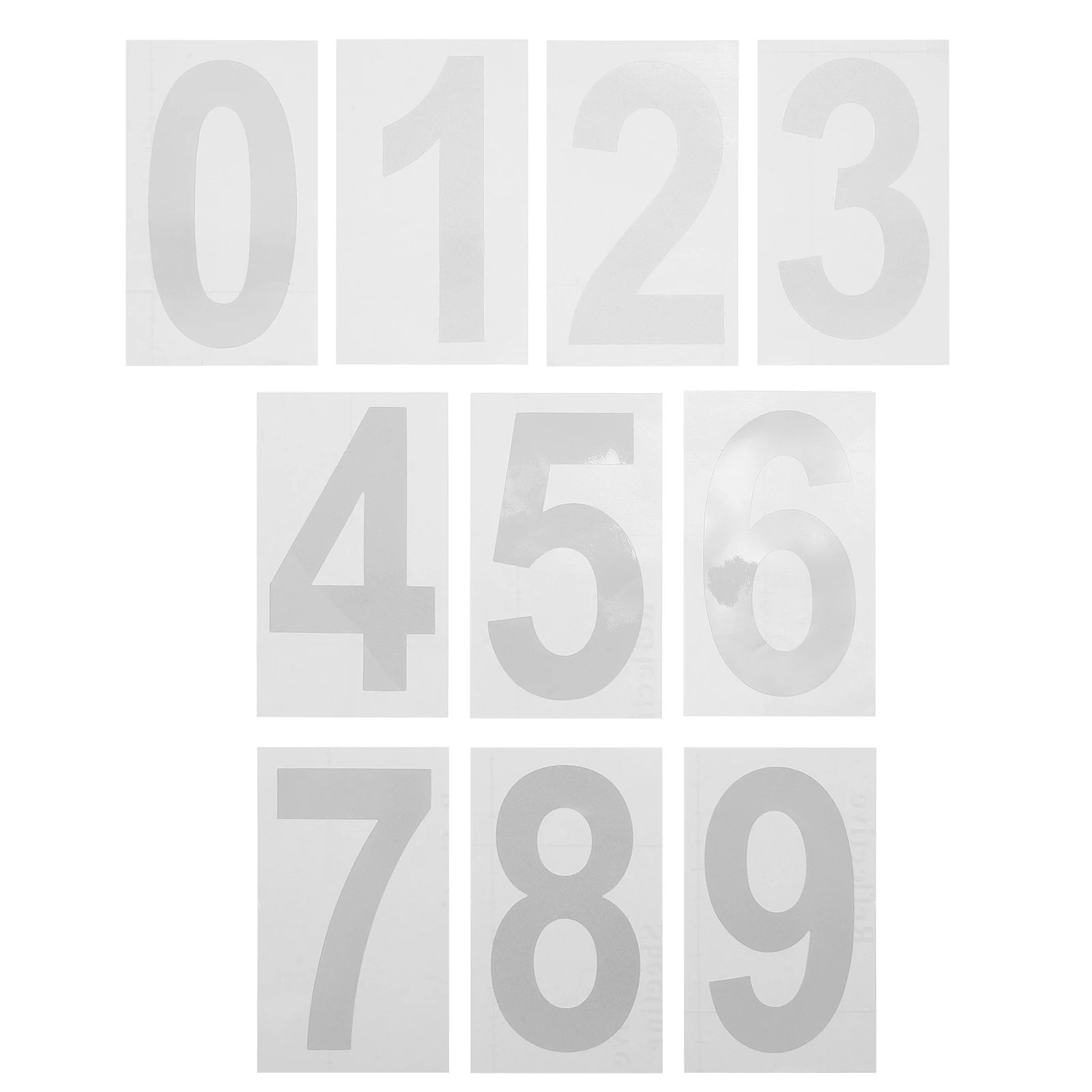 

10 Sheets Reflective Number Stickers Weatherproof Mailbox House Address Sign Outdoor Trash Cans Vehicles Large Small Adhesive