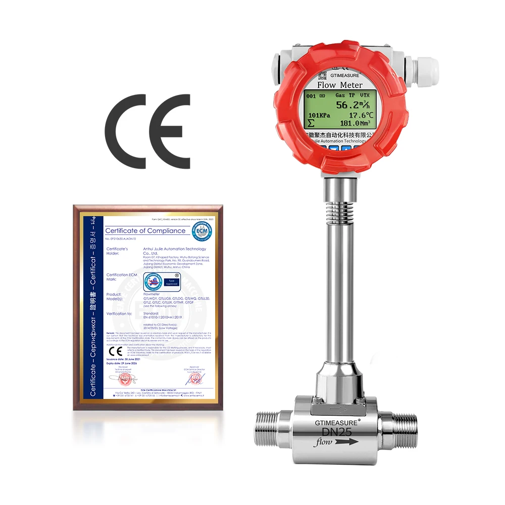 Thread LPG Liquid Vapor Flow Meter  Flowmeters Digital Display Compressed Air Flow Meter