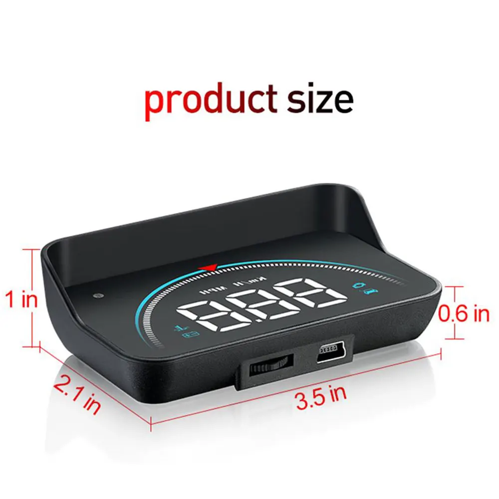 AD M8 HUD رئيس يصل عرض عداد السرعة مقياس سرعة الدوران سيارة obd2 نظام تحذير السرعة الزائدة العارض الزجاج الأمامي السيارات الإلكترونية الجهد #5