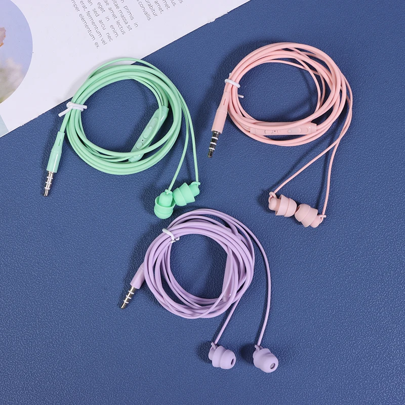 KJ15 Sleep Wired Earphones 3.5mm In-Ear Control Portable Sport Wired Headset With Mic Wired Headphones For Mobile Phones