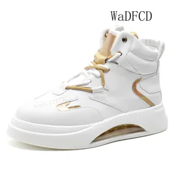 High Top Sneakers Mens Designer Air Cushion Board Shoes Fashion Casual Microfiber Leather Upper Height Increased Platform Shoes