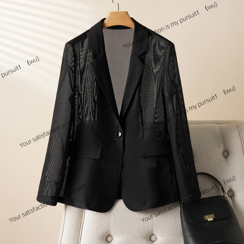 

Летний сетчатый костюм с рукавами 9 четвертей. Женское пальто выходит для похудения и дышащего костюма. Topexuding Professional Aura.