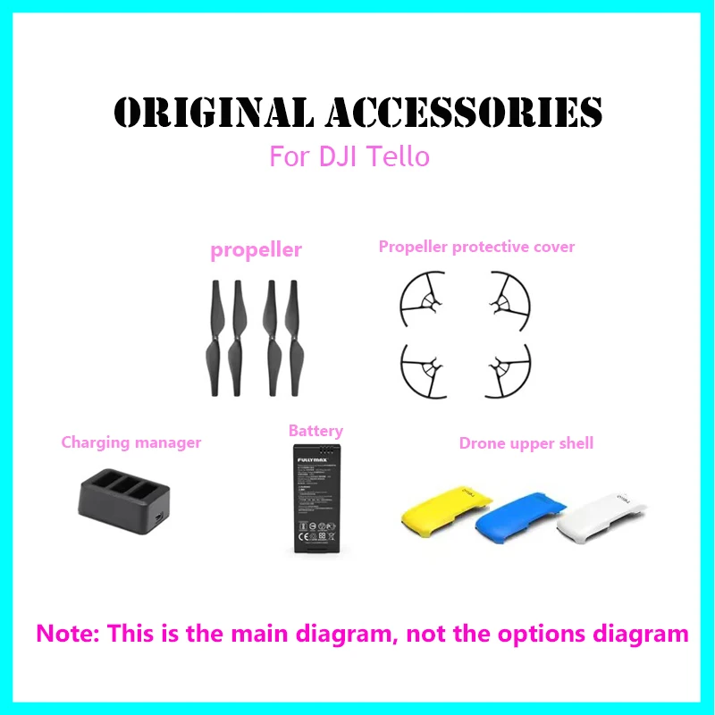 1100 мАч для DJI Tello Drone, зарядное устройство, зарядная концентратор, пропеллеры, защитная верхняя крышка, оригинальные аксессуары для DJI Tello