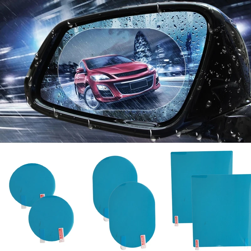 

2-8Pc Car Rearview Mirror Protective Film Side Windows Sticker Anti Fog Glare Rainproof Waterproof Mirror Film Clear Nano Coatin