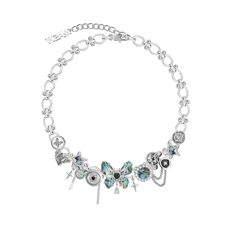 

Shell butterfly necklace light luxury niche high-end clavicle