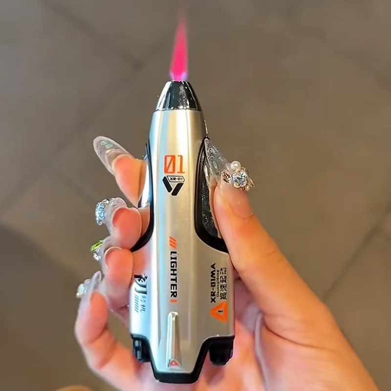New Rocket Colored Light Lighter Windproof Inflatable Open Flame Cool Lighter Smoking Accessories Men's Smoking Gift