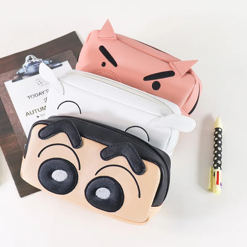 

Original Crayon Shin-Chan Stationery Box Pencil Case Cartoon Cute Nohara Shiro Pu Large Capacity Stationery Box Holiday Gift Toy