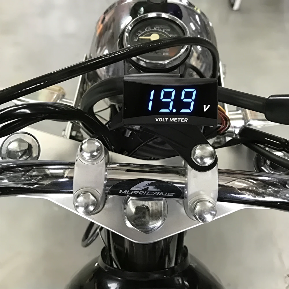 Motorcycle Mini Voltage Meter Voltmeter 0-20V LED Digital Display Waterproof Voltage Tester Modified Accessories