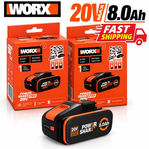 100% Original WORX 20V 8Ah Battery WA3553 WA3551 WX128, WX130, WX802, WG322, WG546, WG549, WG163, WG259 Power Tool Batteries