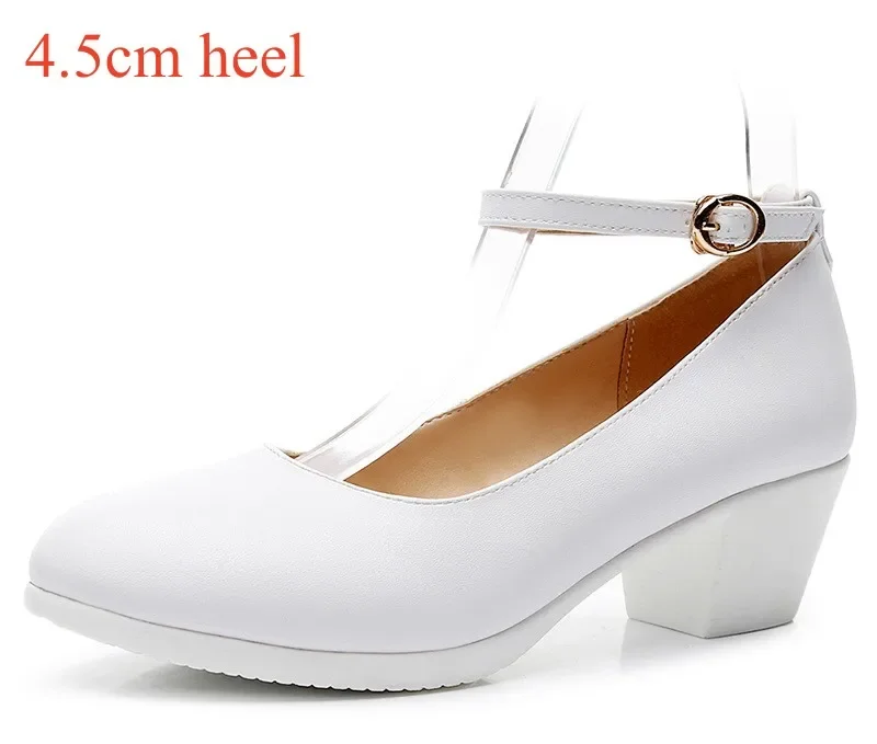 YanCloud Ankle Strap Block Heel Leather Shoes Black 38 4