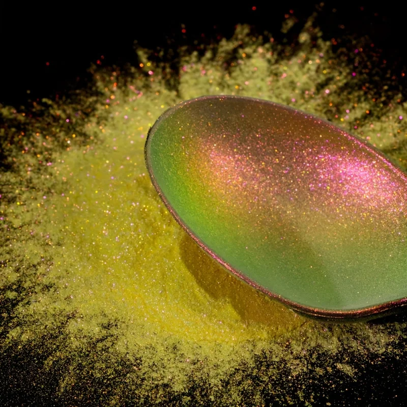 Polvo Aurora que cambia de Color para uñas, polvo de neón iridiscente, adecuado para manualidades DIY, arte en resina y colorear moldes