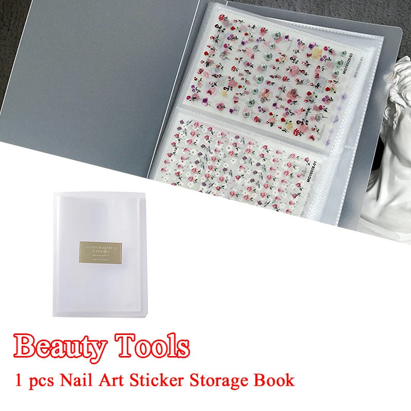 

Matte Transparent Nail Sticker Album Pack Storage 20pages Collecting Holder Nail Art Display Dust-Proof Showing Book Container