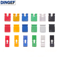 100PCS/lot 2.54mm Jumper Cap Short Circuit Block Connector Hat Closed Open Long Handle for Pin Header Male Female PCB