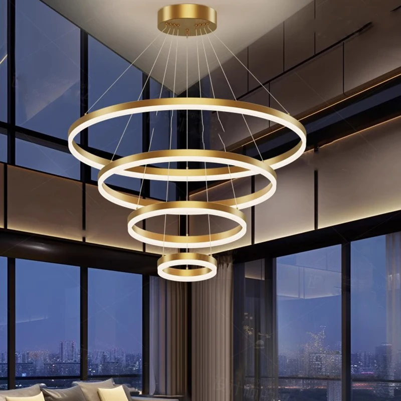 Modern Home Decor Ring LED Lights Pendant Light Lamps for Living Room Chandeliers for Dining Room Hanging Light Indoor Lighting