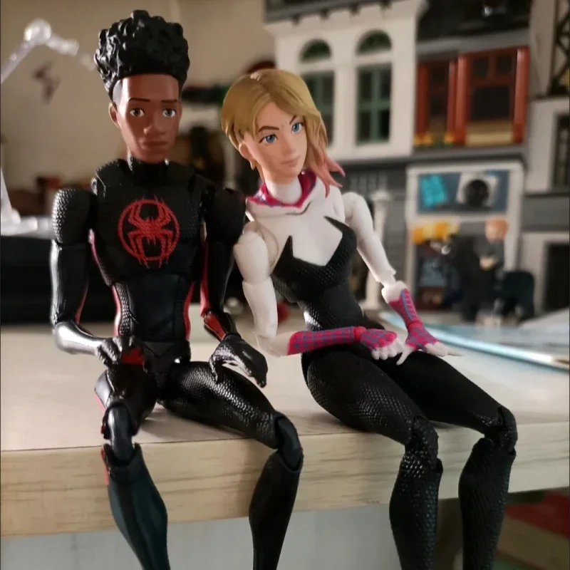 In Stock Marvel SHF Spider-Man Anime Action Figure Miles Morales Gwen Stacy Across The Spider-Verse PVC Model boy Toy Doll Gifts