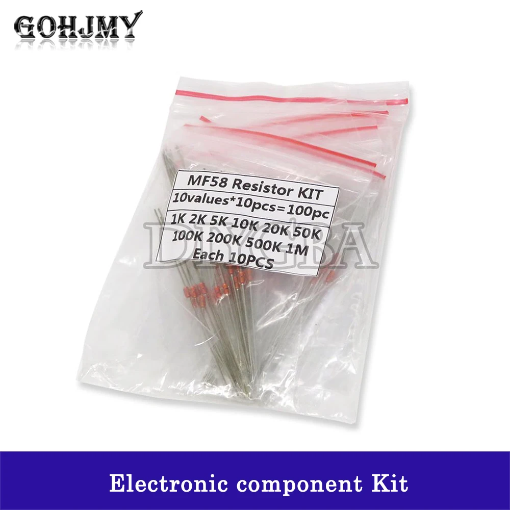 Kit de resistencia de Termistor NTC, NTC-MF58 1K, 2K, 5K, 10K, 20K, 50K, 100K, 100K, 200K, 1M +/-500, 3950B, 10 unidades, 5% unidades por lote